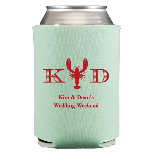 Initial Lobster Collapsible Koozies